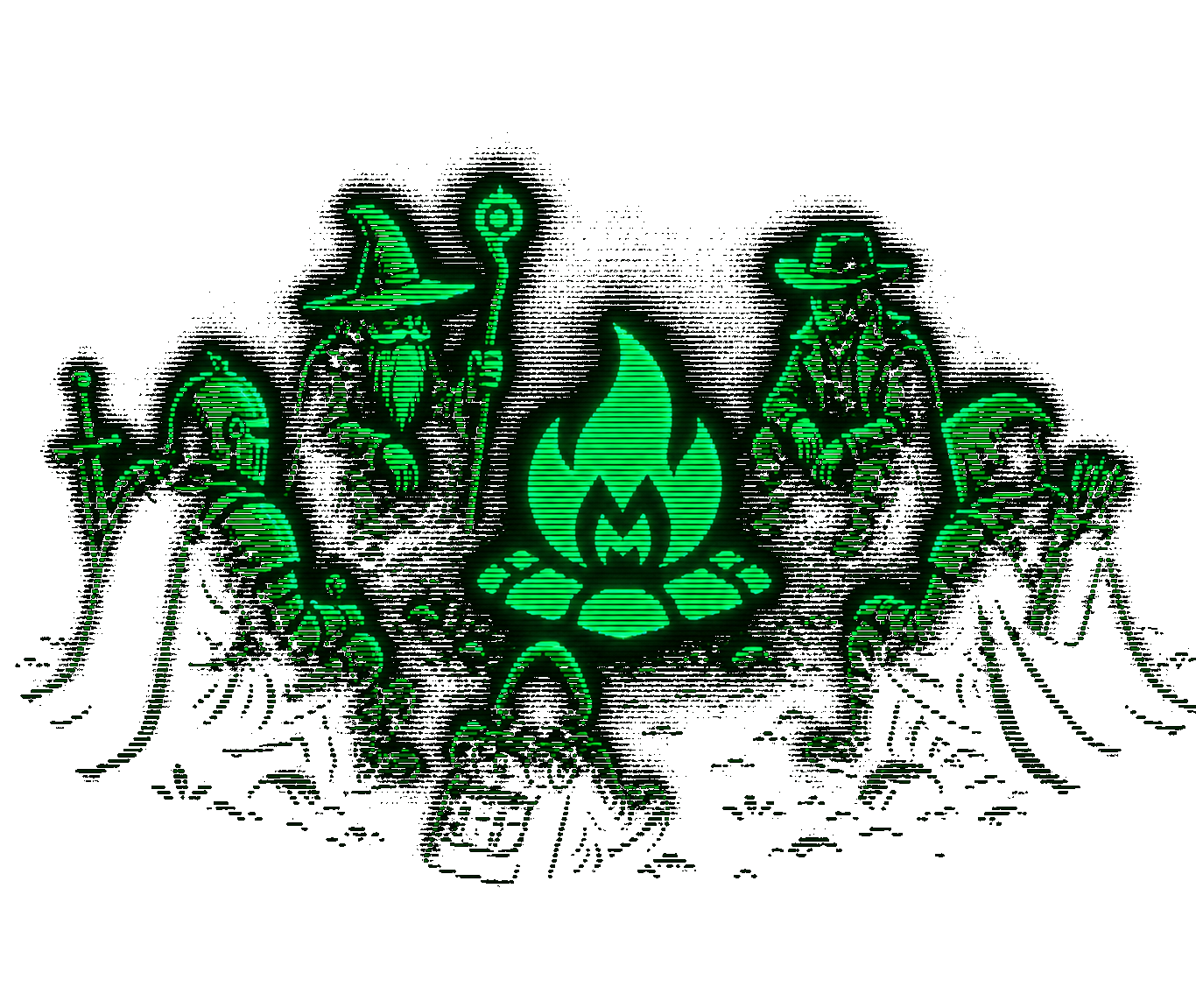 Adventurers gathered around the Mirelight campfire